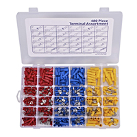 Kit de 280 Conectores de Cable Automotriz Aislados de Aleación de Aluminio con Acabado Brillante, Surtidos en Caja, para Crimpado de Anillos y Horquillas