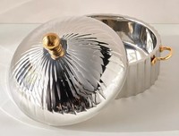 Casserole isotherme électrique en acier inoxydable de conception indienne, faite à la main, pour restaurant, moderne, luxueuse et durable, chauffe-plats