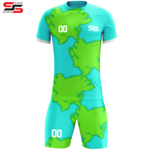 ชุดฟุตบอลสำหรับผู้ชายชุดกีฬาเสื้อและกางเกงขาสั้นออกแบบโลโก้และแบบระเหิดใหม่ล่าสุด - Product Image 4