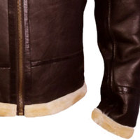 Veste de style personnalisée pour hommes Veste d'hiver en peau de mouton marron de haute qualité Veste en cuir véritable avec ceinture souple Aviator de vol B3 Bomber