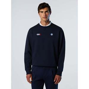 Felpa Girocollo North Sails GB1 Blu Navy 100% Cotone con Logo Ricamato 3D Stile Hip-Hop Taglia XL - Product Image 4