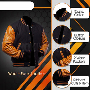 Veste de baseball en vente chaude, fabriquée au Pakistan, avec logo personnalisé, veste de baseball élégante - Product Image 5