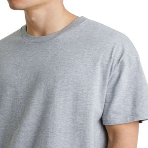 T-shirt pour homme en jersey 100% coton lourd personnalisé, col rond, manches courtes, coupe ample, imprimé par transfert thermique, motif de lettres, séchage rapide - Product Image 4