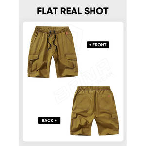 Pantalones Cortos Cargo de Pana para Hombre, Color Sólido, con Logotipo Personalizado, 100% Algodón, Resistentes al Viento, Estilo Urbano - Product Image 5