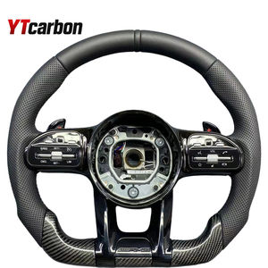 Volant en cuir personnalisé et en cuir perforé YTcarbon pour C E Class W204 X204 W205 CLA X118 C238 X253 GLC <span class=keywords><strong>63</strong></span> C63 E63 <span class=keywords><strong>AMG</strong></span> - Product Image 2