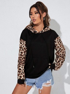 Vente en gros de sweat à capuche femme surdimensionné sweat en molleton de coton épais avec capuche hiver chaud long pull à capuche imprimé - Product Image 5