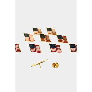 10-Pack Fashionable American Flag Lapel Pins with Enamel Technique - Product Image 4