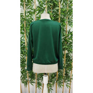 Chemisier à manches longues pour femme, col rond, à motifs, en viscose à deux fils, 21517 - Vert - Product Image 5