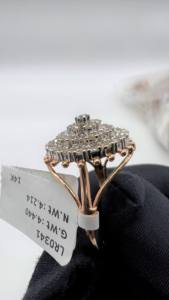 Bague de fiançailles pour femmes en or massif 14K 18K élégante et luxueuse, diamant naturel véritable taille brillante, bague en diamant de troisième partie - Product Image 2