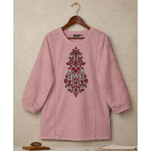 เสื้อท็อป CH KARI โบฮีเมียนชิค ปักลายฉลุ ฟรีไซส์ ผ้าลินินชีฟองตาข่าย ทรงหลวมยาว สไตล์ชิคสำหรับฤดูใบไม้ร่วง เสื้อผู้หญิงทรงหลวม - Product Image 4
