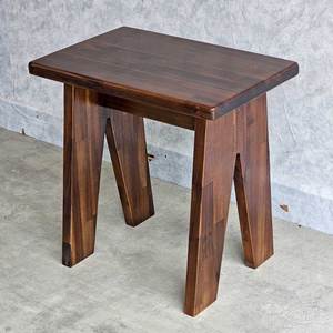 Antique-Rustic 45x30x45cm Acacia Wood <b>Stool</b> Convertible <b>Ottoman</b> for Seating in Living Room Kitchen Warehouse Home GCF202 - Product Image 2