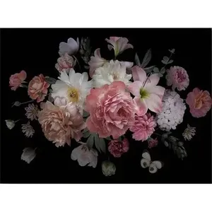 Impression sur toile Fida rose avec rose et papillon sur fond noir - Product Image 6
