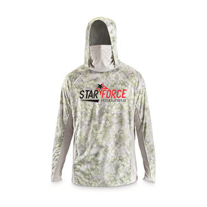 Manga larga Rash Guard Pesca SPF Camisa UV al aire libre Ligero Personalizado Tamaño de EE. UU. Hombres UPF 50 + Protección solar Sudadera con capucha Camisa Bolsillo - Product Image 4