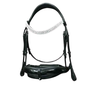 Brida de caballo de cuero genuino al por mayor, relleno suave elegante con forma anatómica, características ajustables para entusiastas de la equitación - Product Image 1