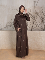 Colección Sanash SC0422, Abaya Modesta de Manga Larga Ligera 100% Poliéster para Mujer, para Uso Diario y de Oración