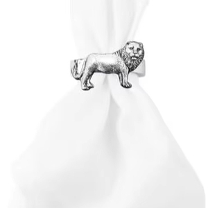 Lion Fine anglais étain rond de serviette Unique décor à la maison pour les pièces de centre de Table de fête bois et papier matériel - Product Image 1