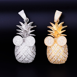 Colgante de diamante cultivado en laboratorio estilo piña Hip Hop más vendido con uso de regalo de cumpleaños de oro Real de 10 Kt DE LA India - Product Image 3