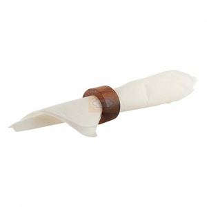 Servilleteros de madera de Acacia con corte de diamante, diseño de mano moderno, decoración Premium para fiesta de boda en casa, servilleteros de mesa de comedor Premium - Product Image 2