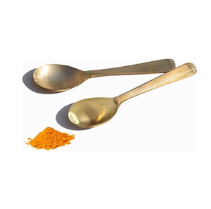 ช้อนทองเหลืองบนโต๊ะอาหารช้อนทองเหลืองลายนูนมือจับมือ - Product Image 6