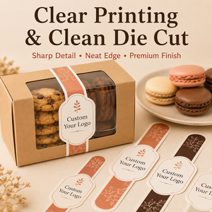 Etiquetas Adhesivas Personalizadas con Logotipo para Cajas de Galletas, con Diseño Botánico en Tonos Neutros - Product Image 5