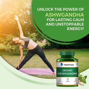 Tabletas de Ashwagandha Orgánica de 1200 mg para Adultos, Suplementos Herbales para Aliviar el Estrés, Fortalecer los Músculos, Seguro para Embarazadas - Product Image 2