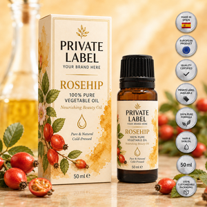 Aceite de Rosa Mosqueta 100% Puro de Marca Privada 50ml OEM |   Aceite Vegetal Natural para el Cuidado de la Piel y el Cabello |   España UE - Product Image 1