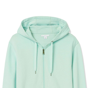 Sweat-shirt à capuche zippé vert menthe pour homme, coupe classique, couleur unie, en molleton décontracté, idéal pour l'automne - Product Image 6