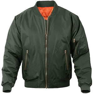 Chaqueta Bomber Personalizada de Lona para Hombre, Talla Grande, Transpirable, Ecológica, Impermeable, Cortavientos, Informal y Ligera - Product Image 1