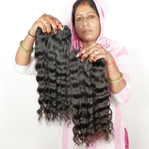 วิกผมต่อผมมนุษย์สำหรับต่อผมมนุษย์มัดเป็นลอนแบบนุ่มธรรมชาติสองชั้นสีดำ - Product Image 6