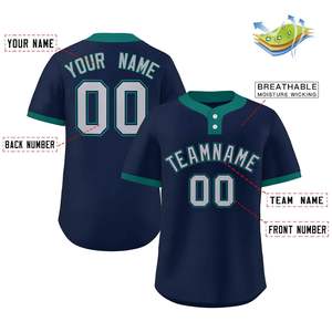 Diseño personalizado impreso de los hombres de dos botones Jersey de béisbol Ropa de equipo deportivo Softball Béisbol Sublimado uniformes - Product Image 2