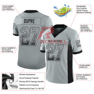 Venta caliente fútbol Jersey transpirable Graffiti patrón de secado rápido XL venta al por mayor fútbol americano Jersey con OEM - Product Image 3