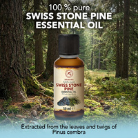 Aromatika Pinus Cembra Minyak Daun Ranting 50ml 100% Alami Murni untuk Kulit Menua, Kekencangan, Perawatan Akar Rambut dan Kulit Kepala