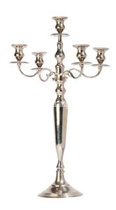 Candelabro de plata con bolas colgantes de cristales y cristales - Product Image 3