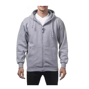 Chaqueta CON CAPUCHA DE MODA personalizada para hombre 100% algodón orgánico patrón sólido cremallera completa con bolsillo frontal y cuello con capucha - Product Image 5