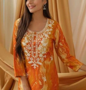 Indian Women's Stylish Cotton 60 Kurta con estampado Dupatta Precio al por mayor Tallas M a 3XL - Product Image 3