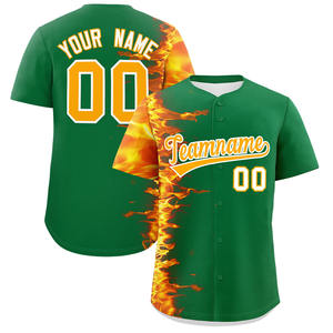 Venta al por mayor de ropa de béisbol para hombres, sublimación personalizada, número de logotipo de color, nuevo diseño, patrón de botones, camiseta de béisbol - Product Image 1