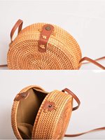 Tas Pantai Rotan Mewah Wanita Grosir, Lapisan Katun, Gaya Vintage, Bahan PC, Rantai Pita, Kancing Rumbai, Dapat Disesuaikan
