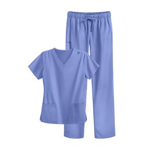 ชุดเครื่องแบบพยาบาลทางการแพทย์แขนสั้นชุดยูนิฟอร์มยืดหยุ่นสำหรับโรงพยาบาลชุดพยาบาลสำหรับทุกเพศ - Product Image 1