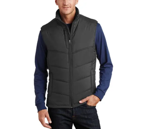 Gilet bouffant sans manches d'hiver pour hommes et femmes personnalisable en gros-Gilet à capuche à col haut, veste chaude - Product Image 2