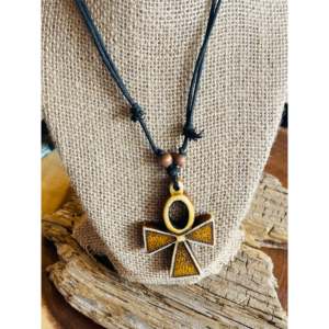 Handmade Classic <b>Wooden</b> <b>Cross</b> <b>Necklace</b> Gold Plated with Diamond and Pearl for Christian Orthodox Engagement Gift - Product Image 3