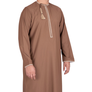 Robe islamique pour homme de style saoudien, thobe, jubba, manches longues, couleur terre brune, kandura, dishdasha, robe arabe - Product Image 2