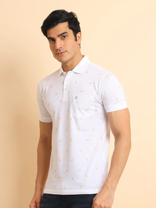 Camiseta de media manga de algodón 100% para hombre de alta calidad, cómoda, informal, a la moda, estampada para cuello Polo con bolsillo, ajuste Regular - Product Image 4