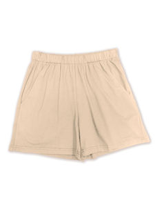 Pantalones cortos de poliéster Premium de cintura alta para mujer de exportación directa de fábrica pantalones cortos a granel teñidos de color sólido - Product Image 5