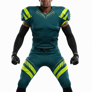 Uniforme de football américain sur mesure de haute qualité, respirant, taille plus, manches courtes, logo brodé personnalisé, maillot cousu - Product Image 4