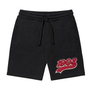 Shorts en molleton pour hommes en gros Shorts en coton de couleur noire Street Wear Short pour hommes avec taille et logo personnalisés - Product Image 1