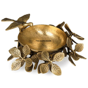 Latest Pattern Arrival High Grade Gold Plated Leaves Designer Heavy Duty Metal Made Wedding Decoration <b>Bowl</b> - Product Image 1