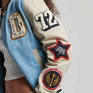 Manteau d'hiver à la mode pour femmes lettre Design décontracté Sport surdimensionné respirant veste en cuir tissu personnalisé laine broderie nouveau - Product Image 3