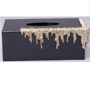 Caja de Papel para Servilletas de Diseño Artesanal para Decoración de Mesa de Comedor, Bodas y Fiestas, Porta Servilletas de Metal de Gran Tamaño - Product Image 1