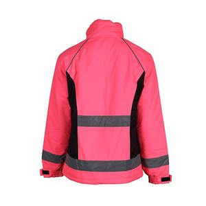 Women's <b>Fluorescent</b> Pink High Visibility Reflective Safety Jacket Polyester Insulated Waterproof Reflective <b>Clothing</b> - Product Image 2