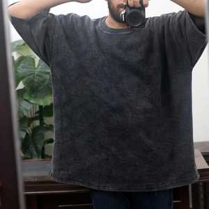 350GSM 2025 nouveau Design luxe qualité coton coupe ample petite goutte épaule marque blanc surdimensionné hommes lavé t-shirt - Product Image 5